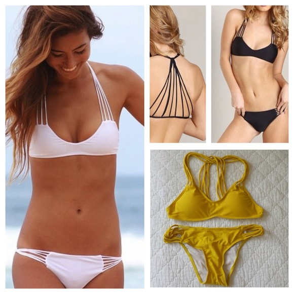 NEW Arrival!!! Yellow Strappy Bikini Swimsuit