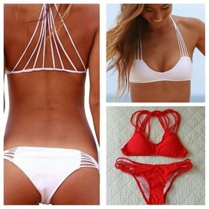 NEW Arrival!!! Berry Red Strappy Bikini Swimsuit