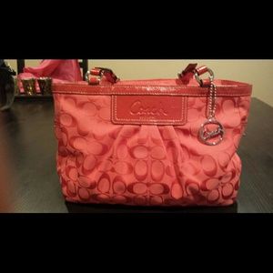 Coach Signature C red tote