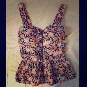 floral bustier peplum top