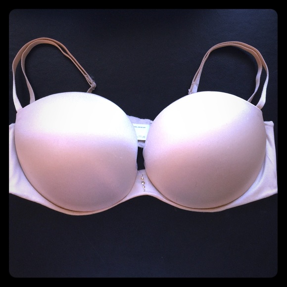 Beige, Add 2 Cup Sizes, Thick Padded Bra