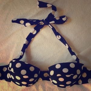 90's halter polka dot bikini top J. Crew