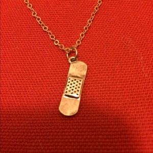 16" gold band-aid necklace