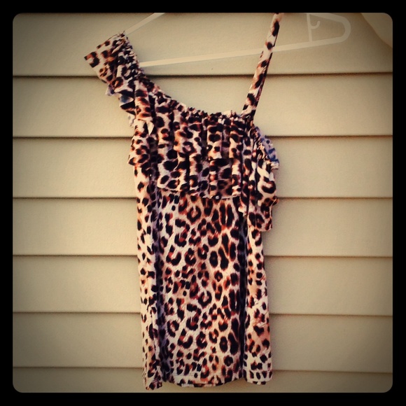 Leopard Print Night Out Shoulder Baring Top