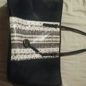 Black and snake skin Michael kors tote