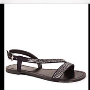 express cross strap sandals black