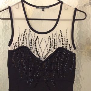 WOW Couture black bead / sequin bandage dress - S