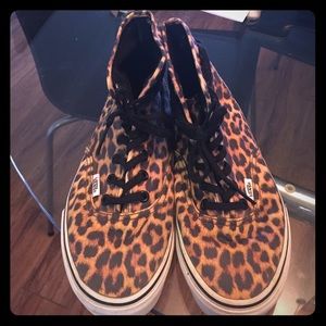 **Vans  leopard Print  High Top Sneakers**