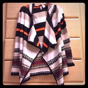Colorful hooded sweater/cardigan