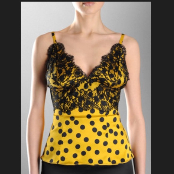 D&G Silk Polka Dot Lace Top - Picture 1 of 3