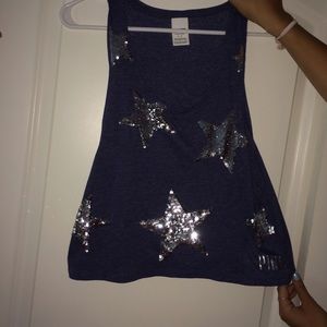 Victoria's Secret PINK Sparkly Star Tank Top