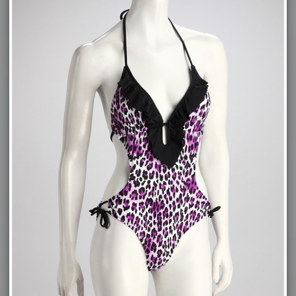 NWT Purple Leopard Monokini-Large