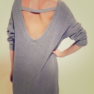 oversized sweater with low back