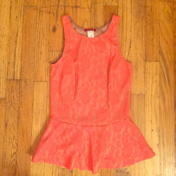 Lace peplum shirt