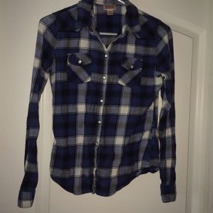 Navy & White Flannel