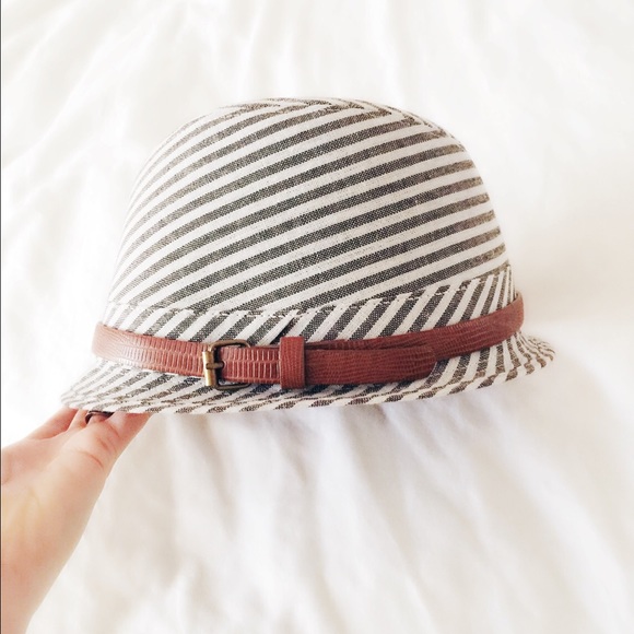 Gray Pin Striped Hat