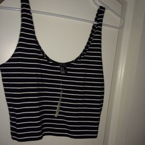 Forever 21 Striped Cropped Tank Top