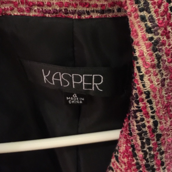 Kasper blazer red black white size 4 - Picture 2 of 3