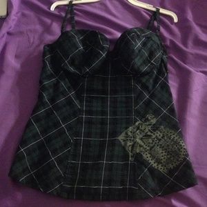 Guess zip-bak spaghetti strap tank