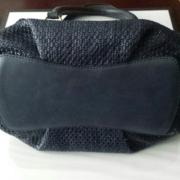 SOLD!! J.Crew Brompton straw mini-hobo in navy - Picture 2 of 4