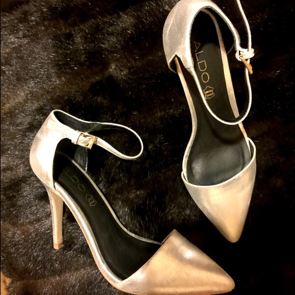 Silver Ankle Strap Shoe