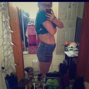 high waisted jean shorts