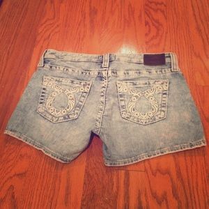 Big Star Light Wash Embroidered Shorts