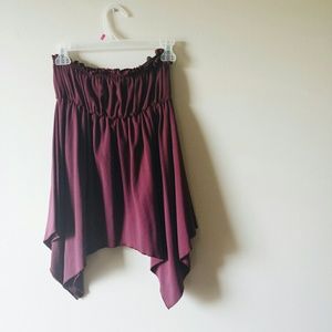 Asymmetrical Strapless Top