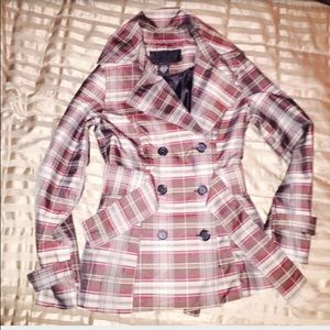 Ladies Plaid Coat-size Large