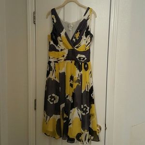 A floral mixed animal printed silk dress.