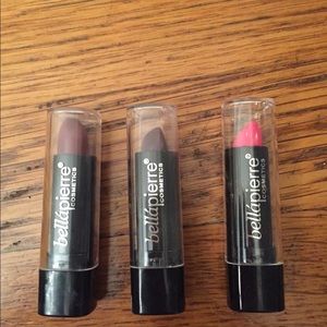 3 colors lipstick from bellapierre