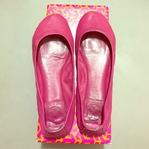 Tory Burch Eddie pink ballet flats