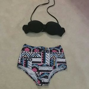 cute high waisted aztec bathing suit