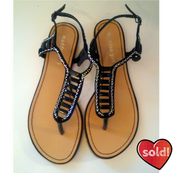 Black Jeweled Sandals