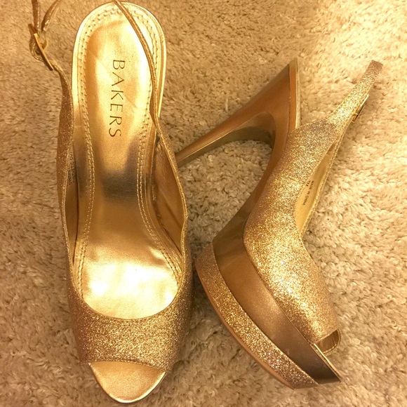 Gold High Heels Shoes.