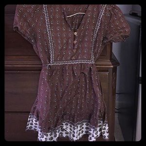 Juicy Couture short sleeve, long shirt, brown