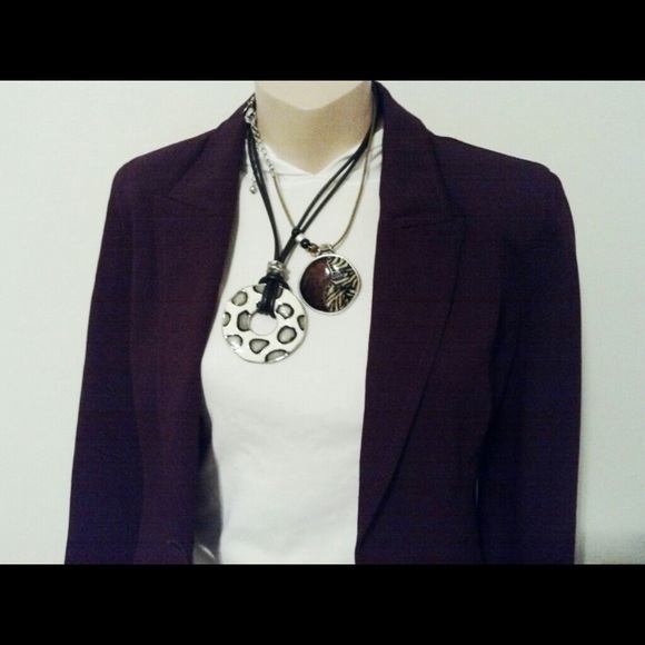 Chico's XL Animal Print Disc Bead Cord Necklaxe - Picture 4 of 4