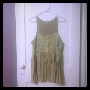 Free People Fp X Greenhouse Rose Tank Khaki L