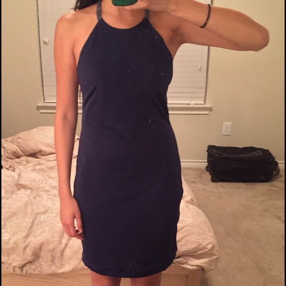Navy blue and gray dress