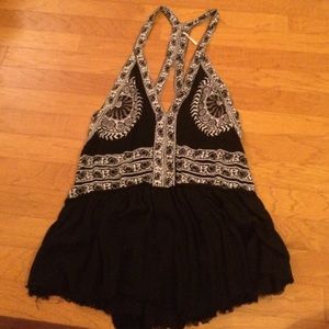 Black and White Free People Top