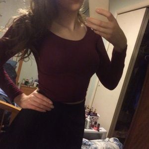 Burgundy Crop Top