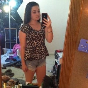 cheetah print peplum top