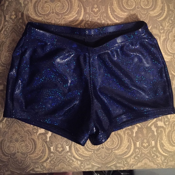 Blue sparkly varsity spandex