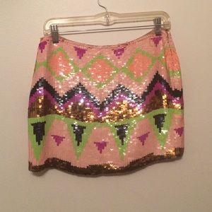 lipsy London aztec sequin mini skirt