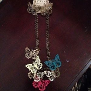 Colorful butterfly necklace