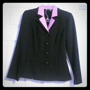 NWT black pink blazer w/ skirt suit 7/8 career