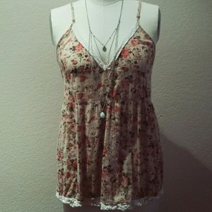Romantic Spaghetti Strap Floral Top