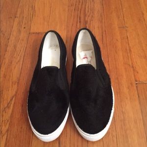 Topshop black suede flats