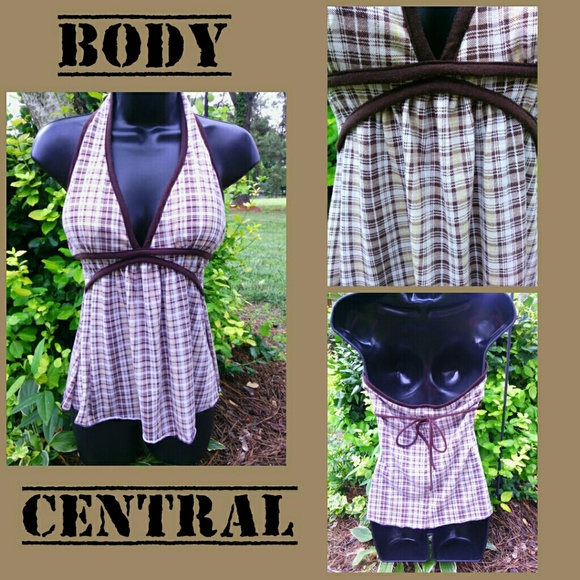 BODY CENTRAL BOHO HALTER TOP