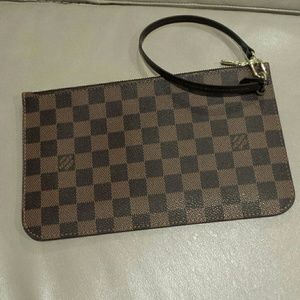 Authentic  louis vuitton damier wristlet pouch